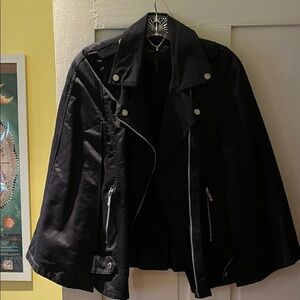 BCBGMaxAzria Black Cape Rain Jacket